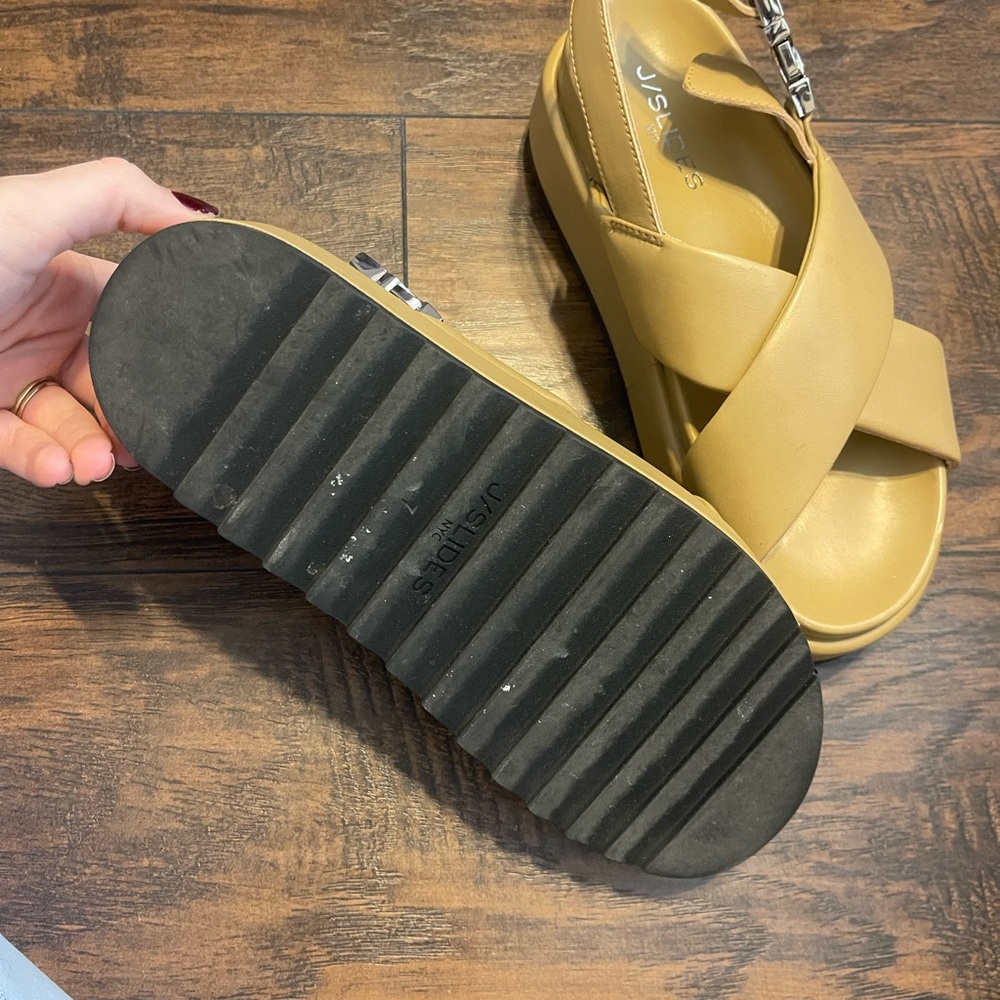 J Slides Tan Platform Sandal - image 4